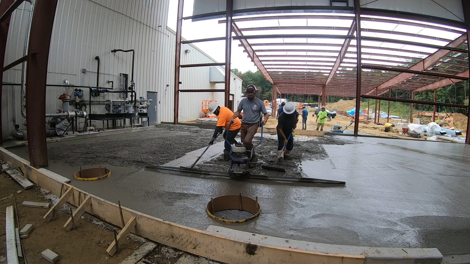 Commercial concrete in a warehouse