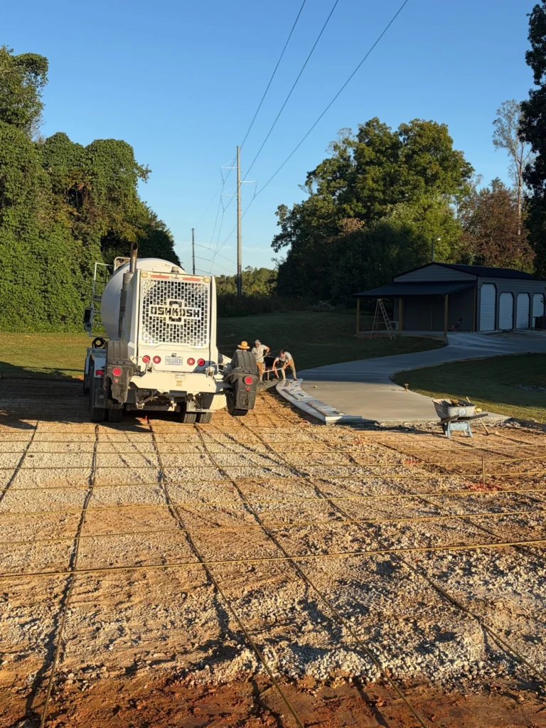 Rebar set for a concrete driveway