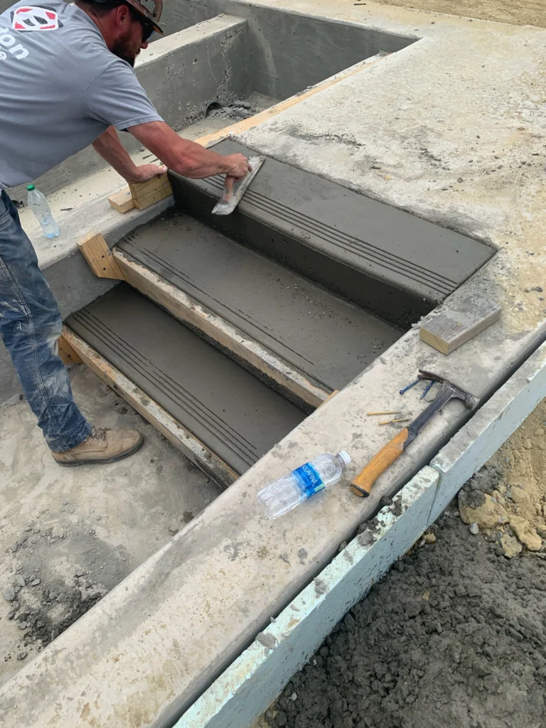 Concrete steps installation