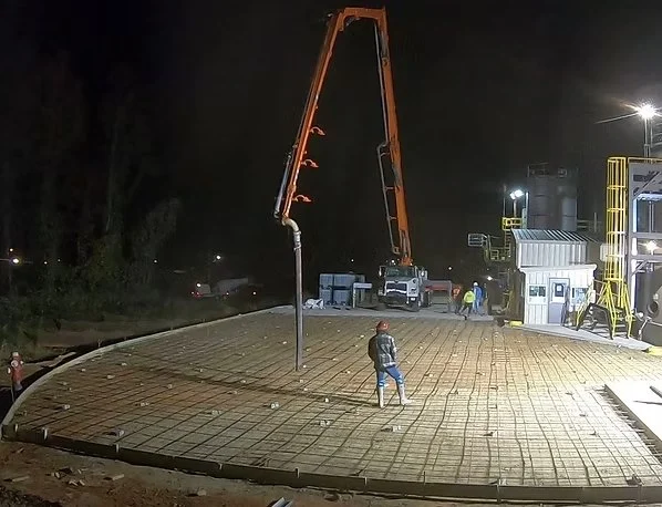 Industrial concrete pour